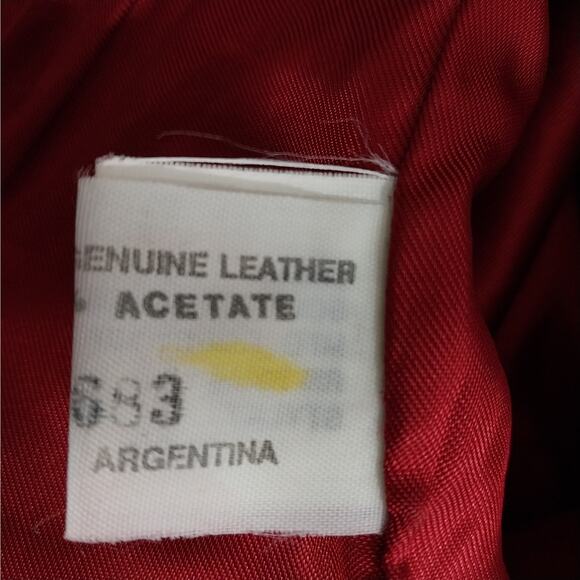 COMINT! LUXE ROUGE RED GENUINE LEATHER PUFF SLEEVE, JEWEL BUTTON JACKET! SZ XS - Picture 12 of 14